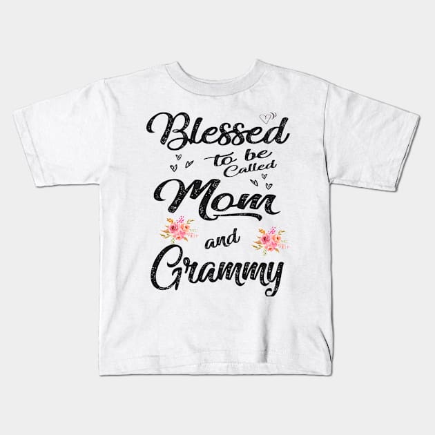 mothers day blessed to be called mom and grammy Kids T-Shirt by Bagshaw Gravity